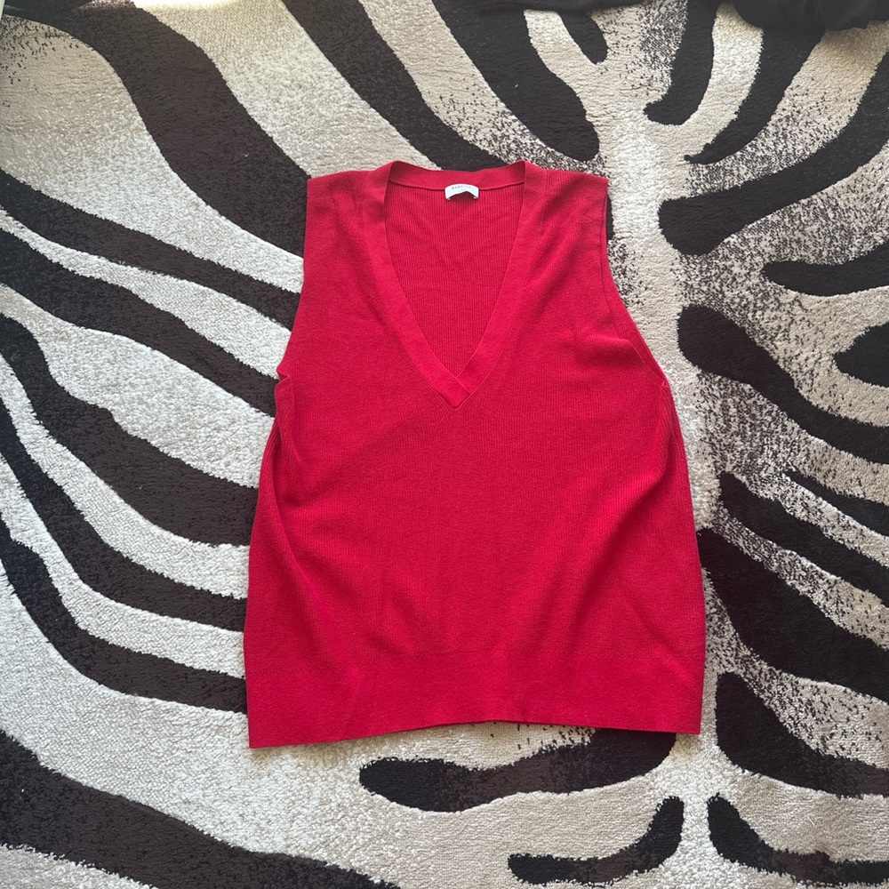 Babaton Vibrant Red Knit Vest Tunic